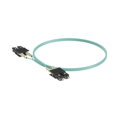 Jumper de Fibra Optica Multimodo 50/125 OM3, SC-SC Duplex, OFNR (Riser), Color Aqua, 3 Metros (9.84 Pies)