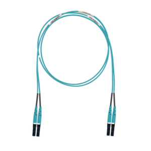 Jumper de Fibra Optica Multimodo 50/125 OM3, LC-LC Duplex, LSZH (Cero Halógenos), Color Aqua, 1 Metro (3.28 Pies)