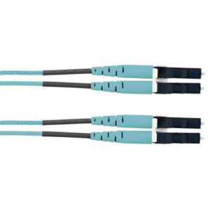 Jumper de Fibra Optica Multimodo 50/125 OM3, LC-LC Duplex, LSZH (Cero Halógenos), Color Aqua, 2 Metros (6.56 Pies)