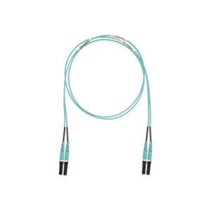 Jumper de Fibra Optica Multimodo 50/125 OM3, LC-LC Duplex, LSZH (Cero Halógenos), Color Aqua, 10 Metros (32.81 Pies)