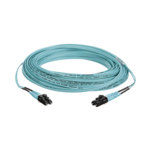 Jumper de Fibra Optica Multimodo 50/125 OM3, LC-LC Duplex, OFNR (Riser), Color Aqua, 30 Metros (98.43 Pies)