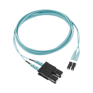 Jumper de Fibra Optica Multimodo 50/125 OM3, LC-SC Duplex, OFNR (Riser), Color Aqua, 2 Metros (6.56 Pies)