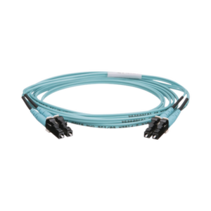 Jumper de Fibra Optica Multimodo 50/125 OM4, LC-LC Duplex, OFNR (Riser), Color Aqua, 2 Metros (6.56 Pies)