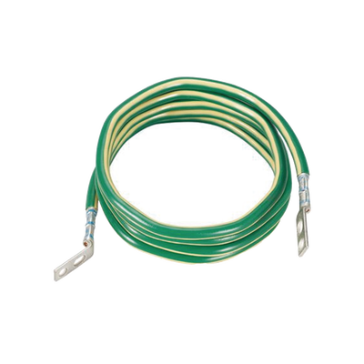 Jumper para Aterrizar Equipos, 6 AWG, con Terminal Doblada a 45 Grados (LCC6-14JAWH-L) Para Conexión a Tierra y Terminal Recta (LCC6 – 14JAW-L) Para Equipos , 2.4 m de Largo