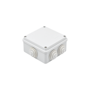 Caja Estanca de PVC Para Derivación y Conexión, 6 Entradas, Tapa Atornillada,100x100x50 mm (Área Interna), Uso Exterior IP55, Material que no Propaga el Fuego y Libre de Hálogenos