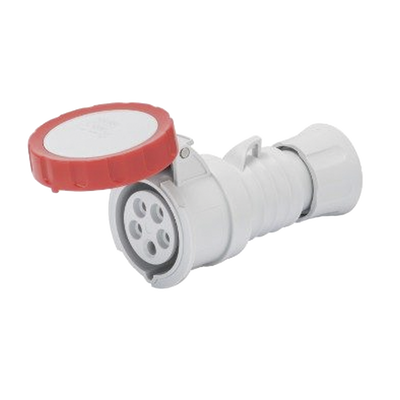 BASE MÓVIL RECTA HP – IP66/IP67/IP68/IP69 – 3P+N+T 16A 380-415V 50/60HZ – ROJO – 6H – CONEXIONADO DE TORNILLO
