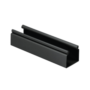 Canaleta FiberRunner™ 2X2 sin Tapa, de PVC Rígido, Sin Orificios de Montaje, Color Negro, 1.8 m de Largo