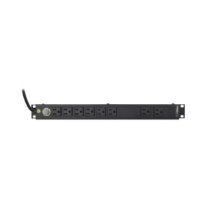 Multicontacto Horizontal (PDU) de 8 Contactos (NEMA 5-15R) Rack 19″ 1UR. Voltaje Entrada/Salida: 120Vca/15A