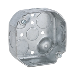 Caja Octagonal de 4″ / Profundidad 1 1/2″ / 6 Entradas de 3/4″, 2 Entradas de 1/2″ / Troquelada.