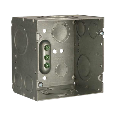 Caja Cuadrada 4- 11/16″ x 4 11/16″/ Profundidad de 3-1/4″/ 2 Entradas 1″, 1 1/4″, 1 1/2″, 2″, 2 Entradas 1″-1 1/4″, 2 Entradas 3/4 “- 1″, 4 Entradas 1/2″ – 3/4″, 2 Entradas 1/2”.