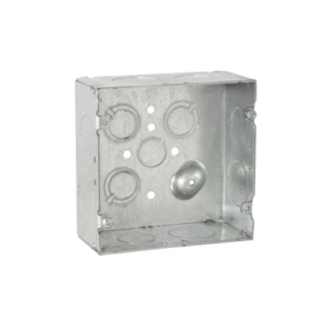 Caja Cuadrada 4 11/16″ x 4 11/16″/ Profundidad 2- 1/8″/ 4 Entradas 1″, 4 Entradas 3/4″, 1 Entrada 1/2″ y 3 TKO (1/2″-3/4″).