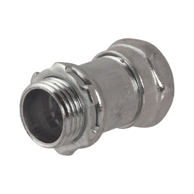 Conector Recto Compresión de Acero Galvanizado para Pared Delgada de 3/4″ .