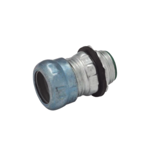 Conector de Compresión Impermeable Aislado de Acero Galvanizado para Pared Delgada de 1 1/2″ .