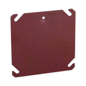 Tapa Cuadrada Para Caja Galvanizada de 4″ / Color Rojo.