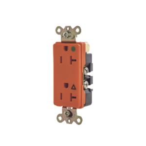 Receptáculo Duplex de 20 A 125 V / 2 Polos 3 Hilos/ Nema 5- 20 R / Color Naranja/ Grado Hospital.