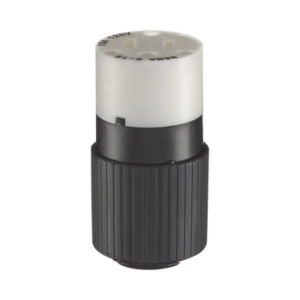 Conector de 15 A 125 V CA/ 2 Polos 3 Hilos/ Grado Industrial/ Color Blanco y Negro/ NEMA 5-15R.