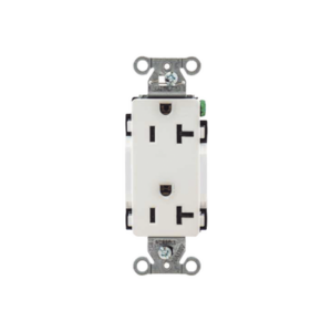 Contacto Duplex Decorador 20 A 125V / 2 Polos 3 Hilos/ Nema 5-20 R / Color Blanco.