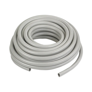 Manguera hermética flexible tipo PolyTuff no metálica, gris de 1/2″, 100 pies. Uso comercial/industrial.