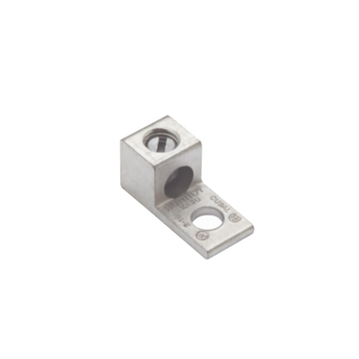 Terminal Universal de Aluminio Estañado/ 1 Orificio para Calibre 14- 2 AWG / Perno de 1/4″ / Para Conductores de AL y CU.