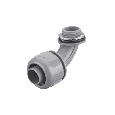 Conector Curvo 90° de Nylon de 3/4″ para Tubería Liquidtight Polytuff.