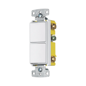 Interruptor Residencial 15 A 120-277 V, 1 Polo 3 Vías, Cableado lateral, Color Blanco.