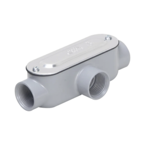 Caja Condulet tipo T de 1/2″ (12.7 mm) / Con tapa y empaque.