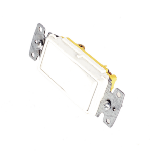 Interruptor Unipolar Residencial 15 A 120-277 V, Cableado Lateral y Trasero, Color Blanco.