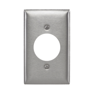 Placa para Receptaculo Sencillo 20 y 30 A de Media Vuelta/ 1.6″ (40 mm) / Acero Inoxidable.