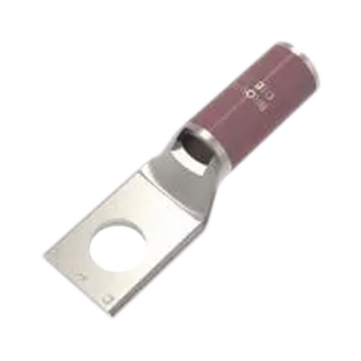 Zapata Terminal de Compresión BURNDY Cañón Corto para Tornillo de 1/4″ y Calibre 2 AWG.