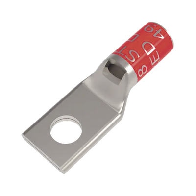 Zapata Terminal de Compresión BURNDY Cañón Corto para Tornillo de 5/16″ y Calibre 8 AWG.