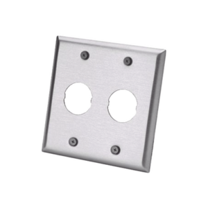 Placa de Pared Doble IndustrialNet?, Para 2 Conectores Industriales, de Acero Inoxidable