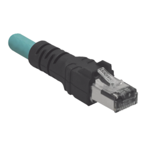 Cable de Conexión IndustrialNet Cat5e, de M12 D-Code Macho a Plug RJ45, Blindado S/FTP, Forro TPO, Color Azul Cerceta, 5 Metros