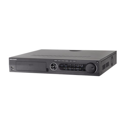 DVR 32 Canales TurboHD + 32 Canales IP / 8 Megapixel (4K) / 4 Bahías de Disco Duro / RAID 0,1,5,6,10 / POS / Acusense / 16 Entradas de Alarma