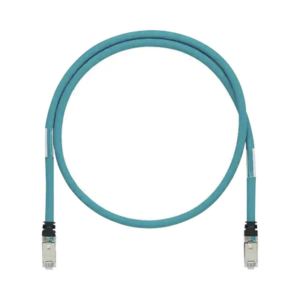 Patch Cord Cat6A de Grado Industrial 600V, Blindado SF/UTP, Calibre 26 AWG, Color Aqua, 5 Metros (16.40 Pies)