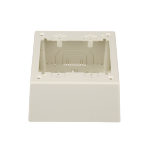 Caja de Pared Superficial Doble, con Divisor Opcional, Uso Universal con Placas de Pared, Color Blanco Mate