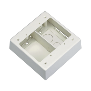 Caja de Pared Superficial Doble, Con Divisor, Uso Universal con Placas de Pared, Color Blanco Mate