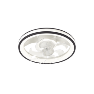 Ventilador de Techo con Luminario LED de 110 V CA 50/60 Hz / 88 W /4500 Lm / 6500 – 4 000 – 2 700 K /3 Tonos de Luz / 501 mm / 6 Velocidades / Dimeable / Color Blanco y Negro.
