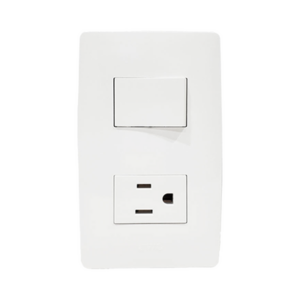 Apagador Escalera y Contacto de 127 V~60 Hz 10/15 A.