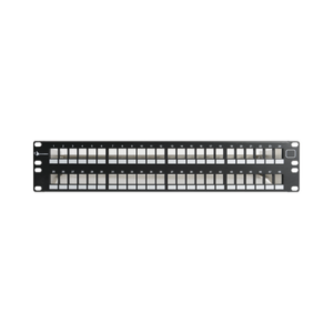 Patch Panel UTP Keystone de 48 Puertos Modular (Vacío), Plano, 2UR, Compatible con Jacks Keystone UTP Z-MAX y MAX