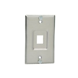 Placa de Pared Telefónica, Salida de 1 Puerto Keystone, de Acero Inoxidable