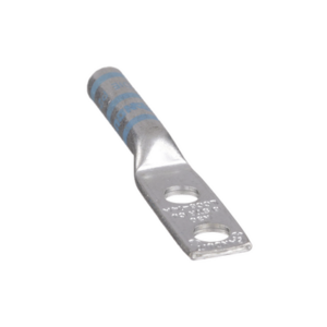 Zapata de compresión LCC6-14A-L para cal. 6 Awg, Doble barreno para tornillo prisionero de 1/4, Espaciado de orificio 16mm, 1 Pz