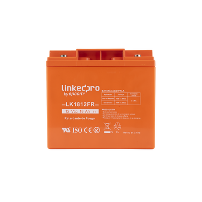 Batería de respaldo 12 V 18 Ah AGM | Certificada UL94-V0 Retardante a la Flama | Especial para Seguridad Electrónica | Vida útil 5 años | Terminales T1