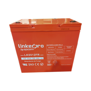 Batería de respaldo 12 V 55 Ah AGM | Certificada UL94-V0 Retardante a la Flama | Especial para Seguridad Electrónica | Sistemas de emergencia | Vida útil 5 años | Terminales T2