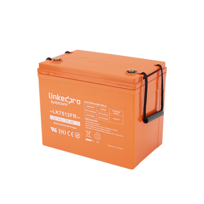 Batería de respaldo 12 V 75 Ah AGM | Certificada UL94-V0 Retardante a la Flama | Especial para Seguridad Electrónica | Sistemas de emergencia | Vida útil 5 años | Terminales T3