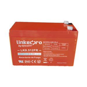 Batería de respaldo 12 V | 9.5 Ah | AGM | Certificada UL94-V0 Retardante a la Flama | Especial para Seguridad Electrónica | UPS | Sistemas de Emergencia | Vida útil 5 años | Terminales F1 + Adaptador F2