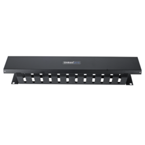 Organizador de Cables Horizontal de 2U para Rack de 19″ con Cubierta Metálica