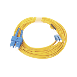 Jumper de Fibra Óptica Monomodo 9/125 LC/UPC-SC/UPC, PVC, 2.0 mm, Dúplex, Amarillo, 5 Metros (16.40 Pies)
