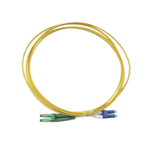 Jumper de Fibra Óptica Monomodo 9/125 LC/UPC-LC/APC, OFNR (Riser), 2.0 mm, Dúplex, Amarillo, 3 Metros (9.84 Pies)