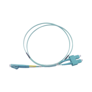 Jumper de Fibra Óptica Multimodo OM3 50/125 LC-SC OFNR (Riser), 2.0 mm, Dúplex, Aqua, 3 metros (9.84 pies)