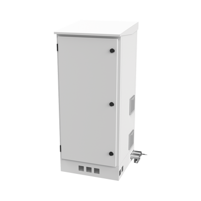 Gabinete de Piso para Exterior con Ventiladores y Termostato con Rack de 19″ de 16 U + Espacio para Baterías, Se envía el Gabinete Armado.